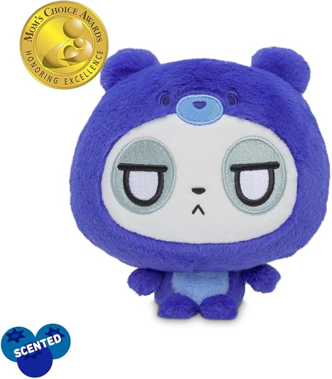 TeeTurtle Cloudheads Muffin the Panda Plush - 5-Inch Blueberry Cake Scented Teddy Berries Stuffed Animal with Embroidered Details - Soft Cuddly Plush Toys for Kids, Teens, and Adults