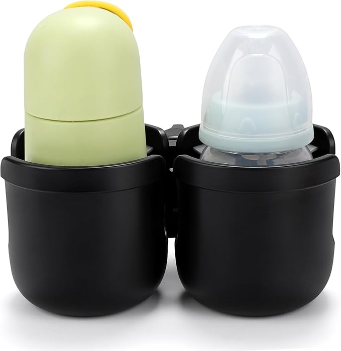 Accmor Stroller Cup Holder, Bike Cup Holder, Universal Cup Holder for Uppababy Nuna Doona Strollers, 2-in-1 Cup Phone Holder for Stroller Bike Accessory