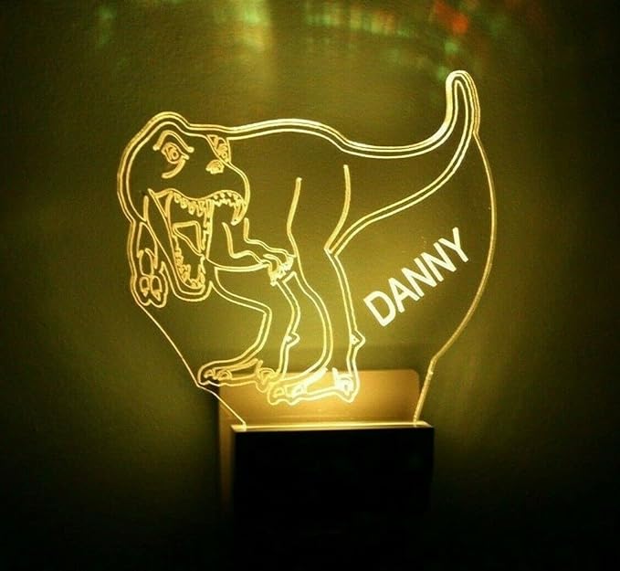 Night Light Multi Color Personalized LED Plug-in, Ultra-Slim Touch Night Light Smart Dusk to Dawn Sensor, Kids Children's Bedroom Kitchen Bathroom Hallway Play Room Variations (Dinosaurs)