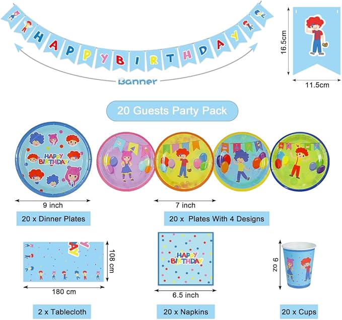 Kitchen ELEAR 103 PCS Birthday Plates Napkins Tableware My Name is Chicky Birthday Party Supplies for Boys Girls Kids for 20 Guests plus Extra 20 purple Big plates with a picture of a girl