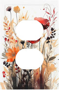 Outlet Covers Country Watercolor Flowers Art Wildflower 1 Gang Duplex Electrical Receptacle Faceplate Light Switch Cover Wall Plate Decorative Switch Plates for Bedroom Cabin Decor
