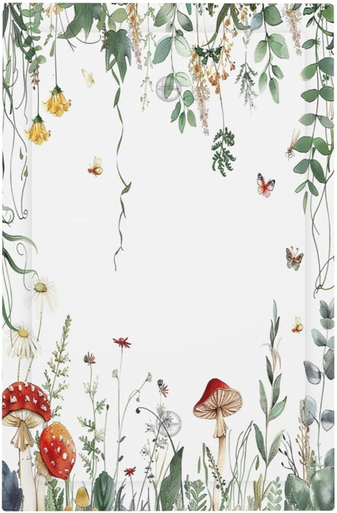 Light Switch Cover Plate Sage Plant Red Mushroom Butterfly Wild Flower 1 Gang No Device Blank Electrical Wall Plates Faceplate Decorative Switch Plate For Bed Room Kids Room Decor