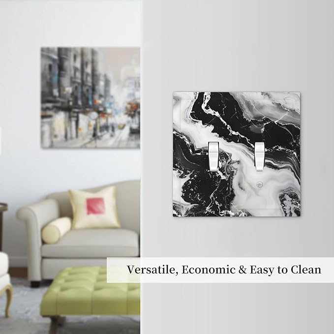 Ink Painting Marble Black White Abstract Luxurious Print Decorative Switch Plates 2 Gang Double Toggle Outlet Light Switch Cover Wall Plate Electrical Faceplate for Kitchen Office Decor