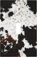 Western Farmhouse Brown Black White Animal Cow Fur Skin Cowhide Cheetah Print 1 Gang Electrical Single Toggle Device Switch Wall Plate Jumbo Size Decorative Outlet Light Switch Face Plate Cover
