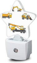 Cartoon Truck Machines Night Lights Plug in Wall Lamp Smart Dusk to Dawn Sensor for Home Decorative,Kids Room Bedroom Bathroom Kitchen Hallway Gifts