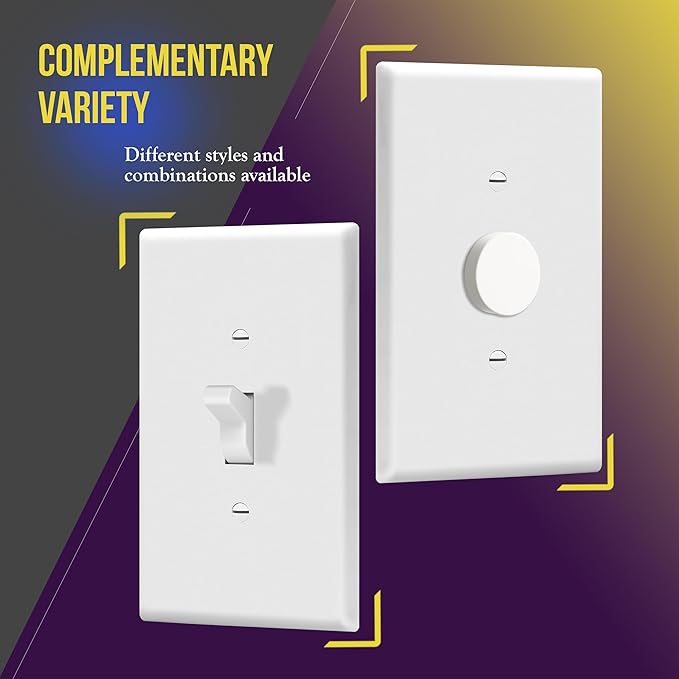 ENERLITES Toggle Light Switch Wall Plate, Jumbo Switch Cover, Oversized 1-Gang 5.5" x 3.5", Unbreakable Polycarbonate Thermoplastic, 8811O-W, White