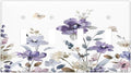 Purple Watercolor Flower Floral Butterfly Light Switch Covers Quad Toggle Electrical Faceplate 4 Gang Wall Plate Decorative Switch Plates Cover for Bedroom Living Room Decor