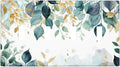 Boho Goldgreen Leaf Botanical Eucalyptus Leaves Light Switch Covers Quad Toggle Electrical Faceplate 4 Gang Wall Plate Decorative Switch Plates for Bedroom Living Room Decor