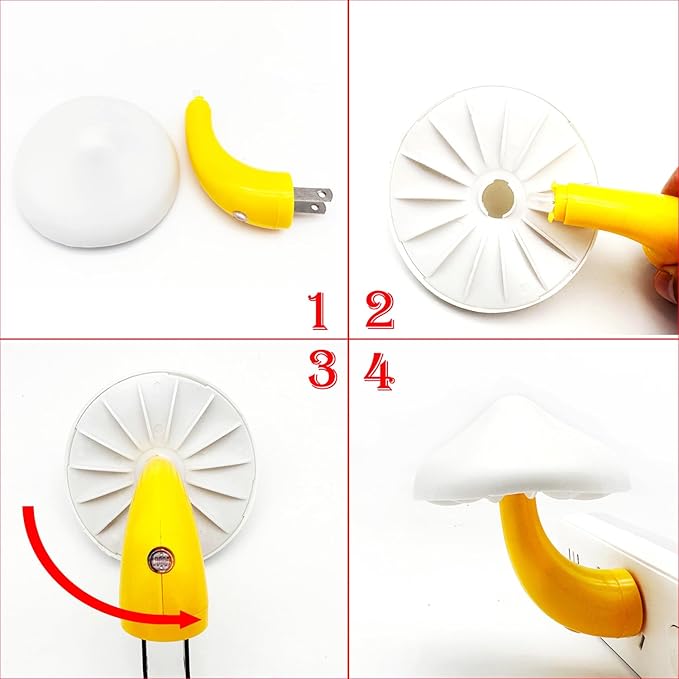 Sensor LED Night Light, Color Changing Mushroom Night Light Plug-in Wall Based Lamp, Gift for Kids Adults, Cute Mushroom Nursery Light for Bedroom, Bathroom, Kitchen, Hallway and Stairs