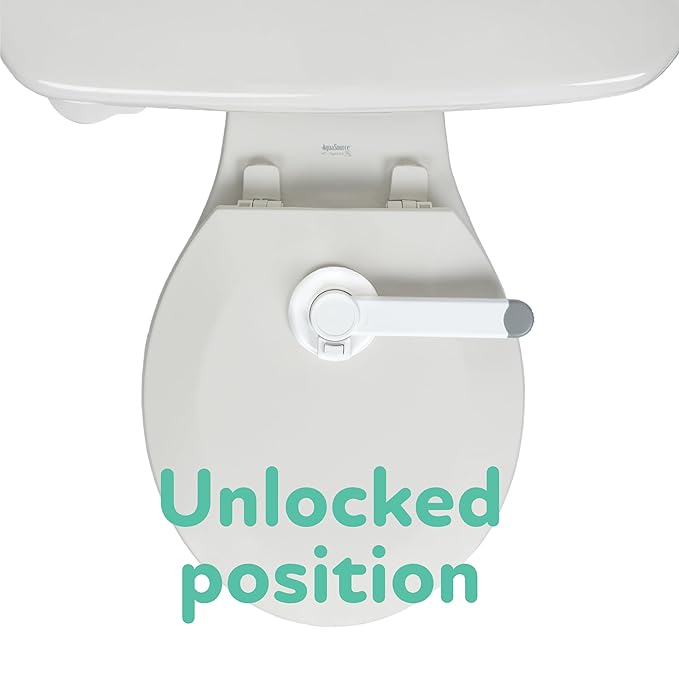 Nuby Child Safety Toilet Lock - Toilet Lid Lock for Baby Proofing - Easy One-Hand Operation - Simple Installation - Fits Most Seats