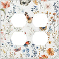 Outlet Covers Vintage Wildflowers Plants Floral 2 Gang Double Duplex Decorative Light Switch Covers Electrical Wallplates Socket Faceplate For Bed Room Living Room Decor