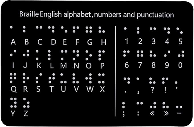 Braille Alphabet Board, Braille Alphabet Board with Raised Dots Numbers & Punctuation Learning Letter Fingerboard for Beginners Teaching Aid Blind Children (Horizontal)