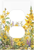 Wildflowers Sunflower Lavender Daisy Floral Outlet Covers 1 Gang Duplex Light Switch Cover Decorative Switch Plates Electrical Receptacle Faceplate Wall Plate for Bedroom Living Room Decor