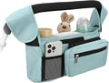Stroller Organizer with Insulated Cup Holders - Universal Blue Baby Stroller Bag Caddy with Detachable Phone Pocket, Diaper Storage, Adjustable Straps for Uppababy, Doona, Baby Jogger, Britax