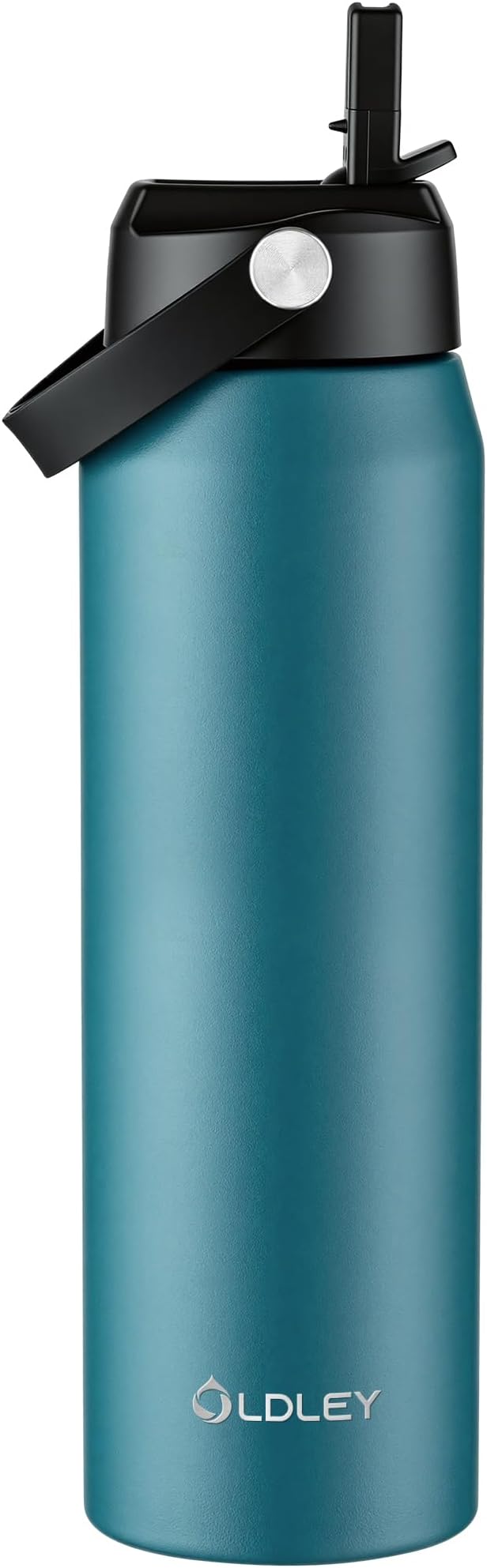 Oldley 32oz Insulated Water Bottle with Straw, Stainless Steel Water Bottle for Sports, Travel, School, BPA-Free Sports Bottles for Adult Kids, Leak-Proof, Emerald Green