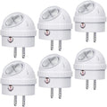 Emotionlite Plug-in Night Lights, Neutral White LED Nightlight, 360° Rotation, Dusk to Dawn Sensor, Kids, Adult, Bedroom, Hallway, Bathroom,Kitchen, Stairways, Corridor, 6 Pack