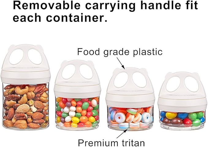 BeneLabel Stackable Food Storage Containers with Twist Lock System - BPA-Free Tritan Containers for Travel, Formula, Protein Powder, Snacks - Leakproof & Dishwasher Safe - 31 oz (White)
