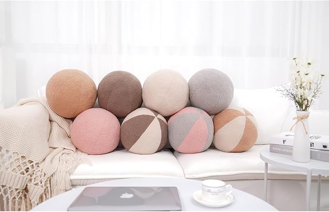 12 Inch Round Hugging Pillow Plush Toy Soft Plushies Throw Pillows Kids' First Ball Plush Toys for Home Decor Or Gift for Kids and Lovers (Cream)