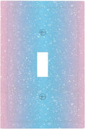 Pastel Galaxy 1-Gang Toggle Light Switch Plate, Pink & Blue Sparkle Dreamy Pastel Stars Decorative Wall Plate for Girls Room Decor