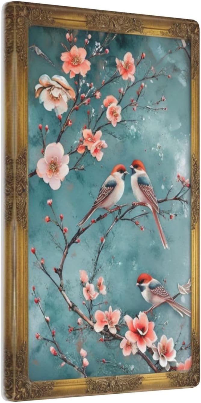 Decorative Art Light Switch Covers Birds on Branches1 Gang No Device Blank Switchplate Electrical Faceplate for Home Decor