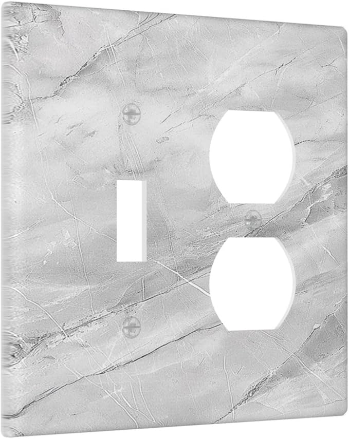 Outlet Covers Gray Marble Pattern 1 Toggle 1 Duplex Switch Plate Covers Electrical Light Switch Cover Plate Decorative Wall Plate Socket Cover for Home Farmhouse Decor