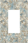 Decorative Outlet Covers Rustic Blue White Plum Blossom Flower 1 Gang Rocker Light Switch Cover Plate Single Wall Plates for Electrical Switch Plate Covers Faceplate for Bedroom Decor
