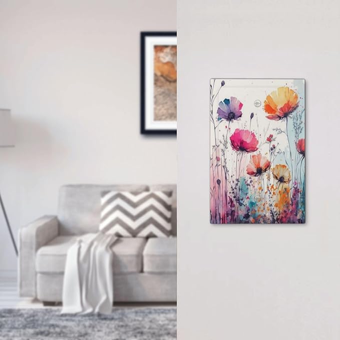 Decorative Light Switch Plate Covers Colorful Watercolor Wildflowers Elegant Painting Floral 1 Gang No Device Single Blank Outlet Covers Wall Plate Light Switch Cover Plate for Home Decor