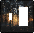 Whimsical Nature Enchanted Forest Landscape Outlet Covers 1 Toggle 1 Rocker Combination Decorative Wall Plate Electrical Switch Plates Light Switch Cover Plate for Bedroom Living Room Decor