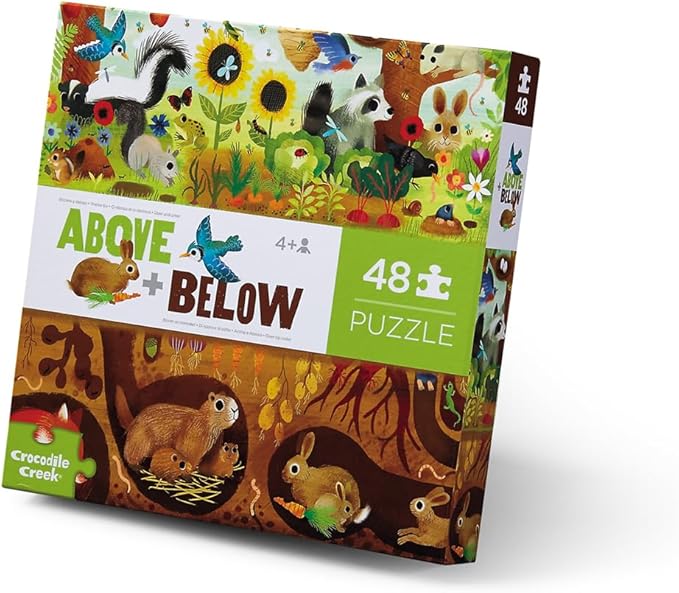 Crocodile Creek Above + Below 48-Piece Jigsaw Floor Puzzle - Fun Floor Puzzles for Kids Ages 4-8 - Backyard Discovery - 27 x 20 inches Finished