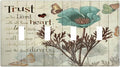 Rustic Elegant Teal Tulip Bible Inspirational Quote Light Switch Covers Quad Toggle Electrical Faceplate 4 Gang Wall Plate Decorative Switch Plates Cover for Farmhouse Bedroom Decor