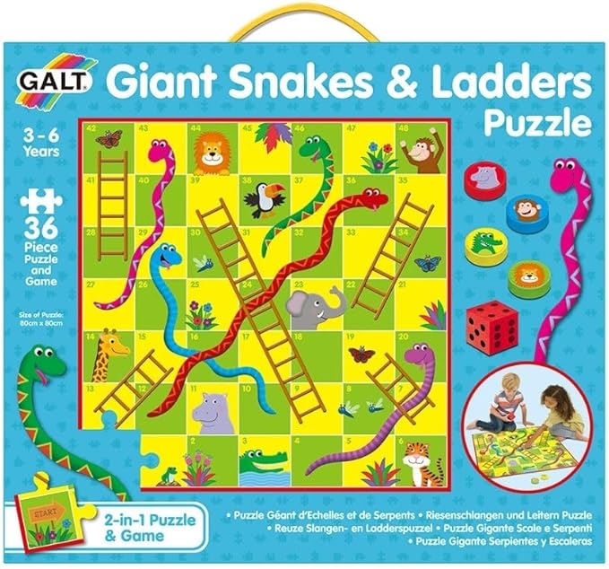 Galt Toys, Giant Snakes & Ladders Puzzle, for Ages 36