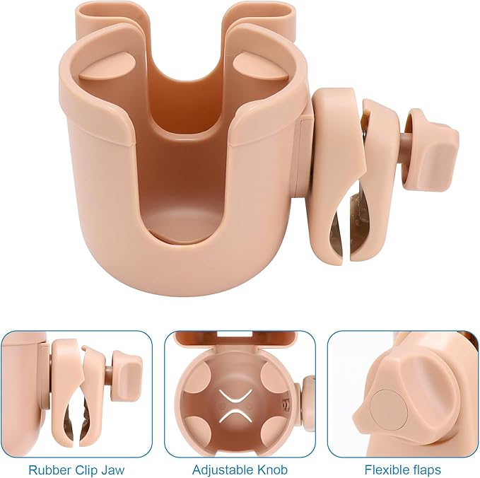 Accmor Stroller Cup Holder with Phone Holder, Bike Cup Holder, Universal Cup Holder for Uppababy Nuna Doona Strollers, 2-in-1 Cup Phone Holder for Stroller Bike Accessory