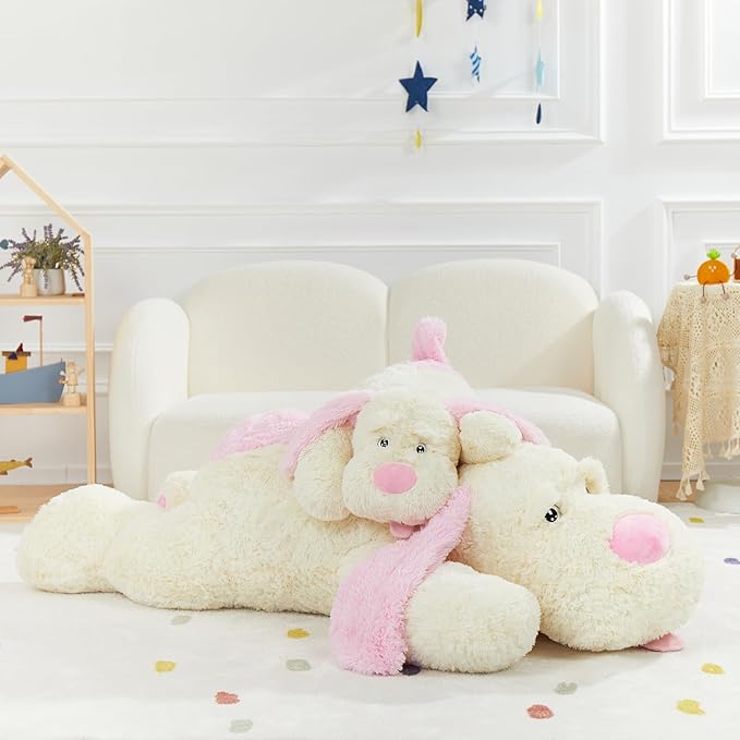 MaoGoLan 52 inches Giant Stuffed Puppy Dog Animal,Ultra Soft Large Dog Plush Soft Plush Dog Pillow Toy for Girls,Kids,Puppy Lover
