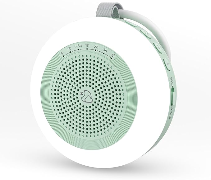 Portable Sound Machine,LEICEX White Noise Machine,33 Soothing Sound 10 Colors Night Light Sleep Machine for Baby Kids,Timer and Memory, Travel Sound Machine for Sleep Office Privacy Travel(Mint)