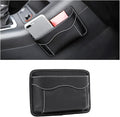 Car Seat Side Pocket Organizer, PU Leather Mini Storage Bag for Auto Door Window Console, Pen Phone Holder Tray Pouch Vehicle Seat Gap Filler for Organize Document, Registration, Notepad (Black)