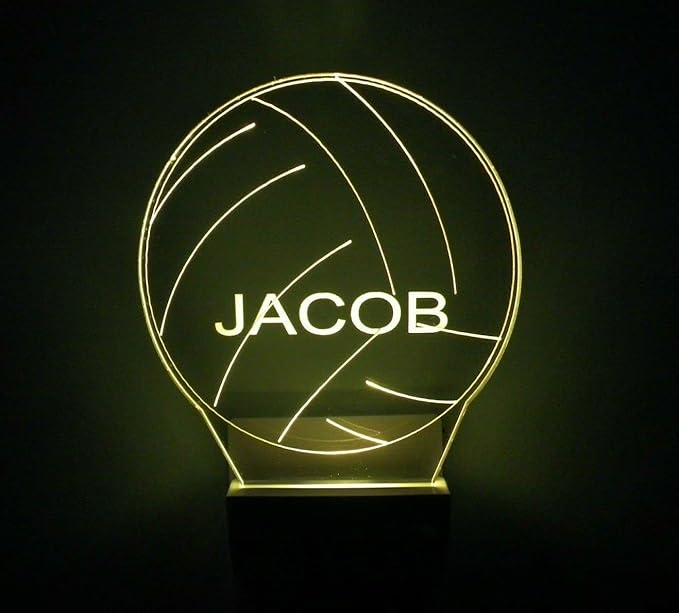 Night Light Multi Color Personalized LED Plug-in, Ultra-Slim Touch Night Light with Smart Dusk to Dawn Sensor, Kids Children's Bedroom, Kitchen, Bathroom, Hallway, Play Room Variations (Volleyball)