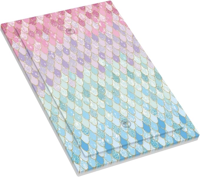 Colorful Mermaid Scales 1 Gang Light Switch Cover No Device Wall Plate Decorative Blank Switchplate Electrical Faceplate for Girls Bedroom Kids Baby Nursery Living Room Art Panel Decorate
