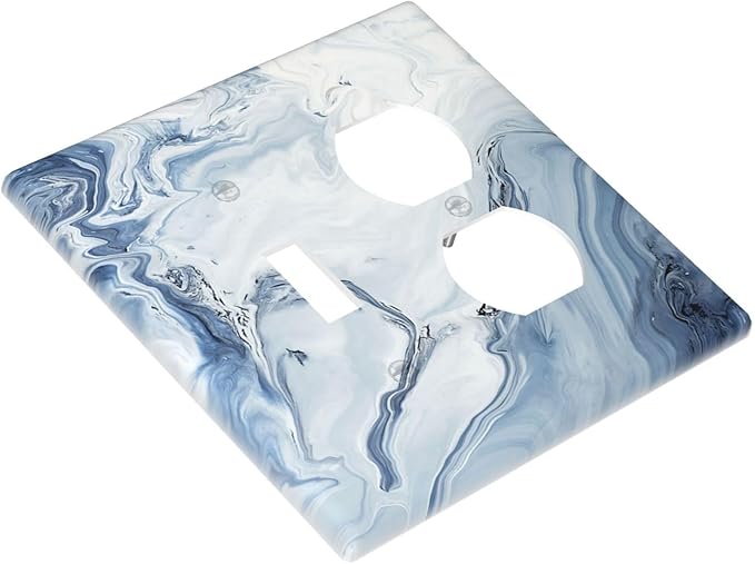 Wallplates Blue Marble Pattern 1 Toggle 1 Duplex Switch Plate Electrical GFCI Faceplate Decorative Light Switch Covers for Bedroom living Room Decor