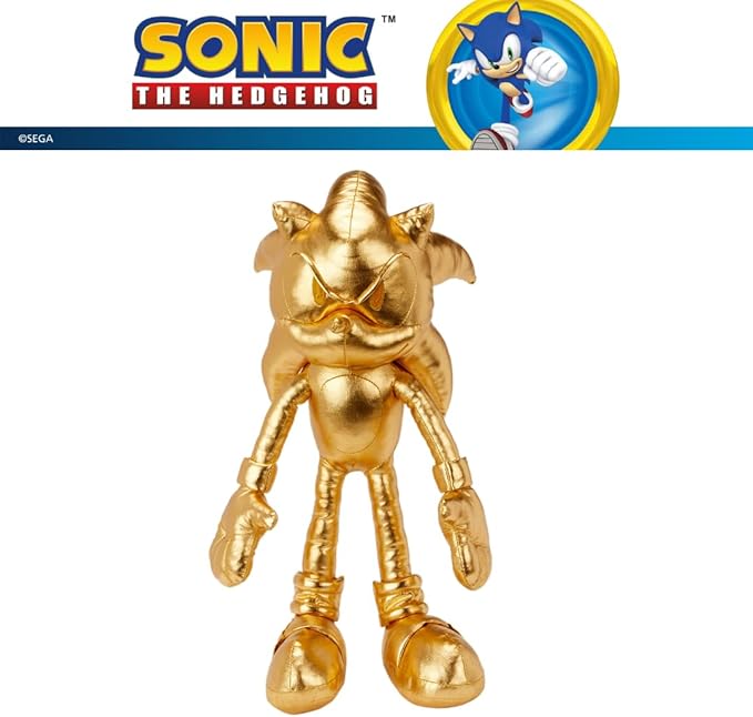 Sonic The Hedgehog Anime 24K Gold Kids Bedding Super Soft Plush Cuddle Pillow Buddy, One Size, (Officially Licensed Product)