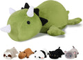 Finebee Weighted Dinosaur Stuffed Animals, Cute Weighted Dino Plush, Soft Stuffed Weighted Plushie Pillow Gifts for Girls Boys(23.6" 3.1Lbs)