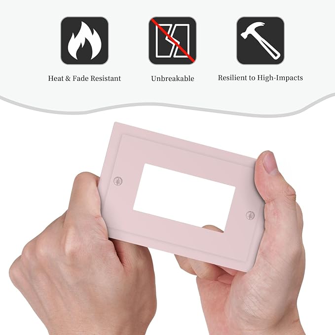 Pink Decorative 1 Gang Rocker/Decorator Outlet Light Switch Wall Plate Cover Faceplate Face Switch GFCI Outlet Cover Plate