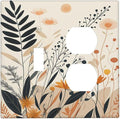 Light Switch Cover Plate Minimalist Floral Boho Botanical Wildflowers 2 Gang Decorative Switch Plates 1 Toggle Duplex Combo Outlet Covers GFCI Wall Plates for Bathroom Bedroom Decor