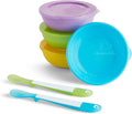 Munchkin® Love-a-Bowls™ 10 Piece Baby Feeding Set,Includes Bowls with Lids and Spoons,Multicolor,(Pack of 12)