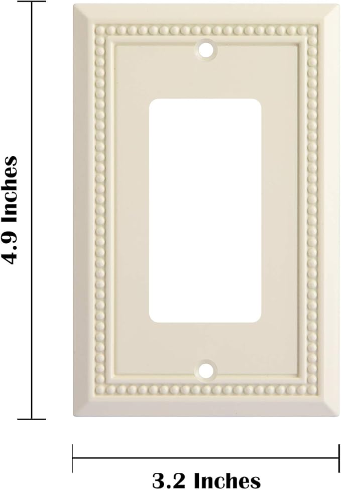 Henne Bery Sunken Pearls Heavy Duty Switch Plate/Wall Plate/Outlet Cover (Single Decorator 2PK, Light Almond)