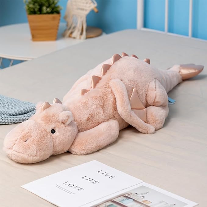 Weighted Dragon Stuffed Animal 10Lbs 43.3" Soft and Sturdy Weighted Stuffed Animals for Adults and Kids, Large Pink Plush Pillow