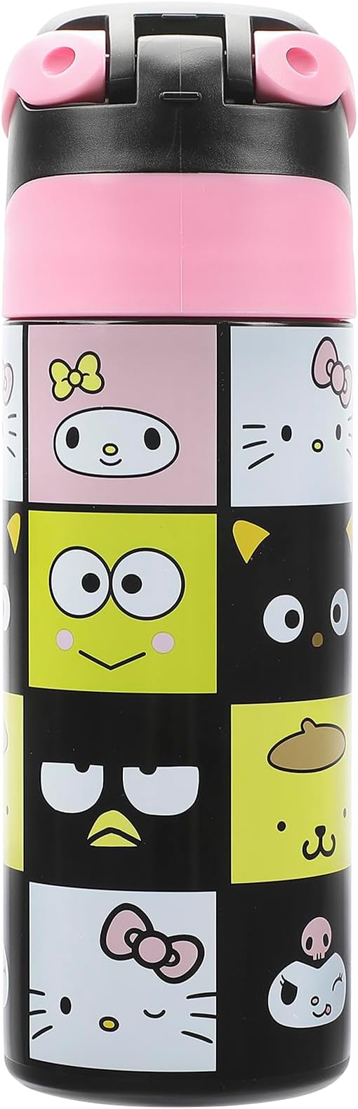 Hello Kitty & Friends Character Face Squares 24 Oz Stainless Steel Water Bottle