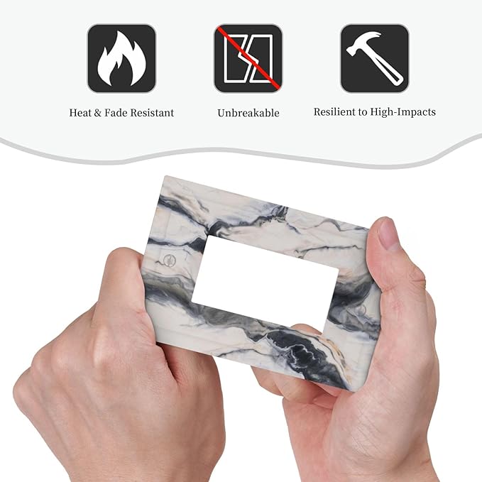 Abstract Marble Textured Modern Luxury Print Decorative Outlet Covers 1 Gang Single Rocker Light Switch Cover Plate Wall Plates GFCI Faceplate for Bathroom Kitchen Decor