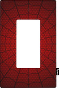 Red Spider Web Light Switch Cover, Hero Theme Cartoon 1-Gang Single Rocker Wall Plate for Man Cave & Boys Room