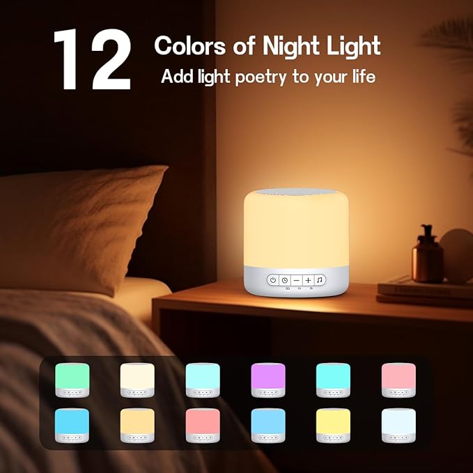 Easysleep Sound Machine Baby White Noise Machine for Sleeping,Toddler Sleep Trainer with 30 Soothing Sounds 12 Night Light,Timers, App Remote Control,Night Light Sleep Machine for Nursery Kid