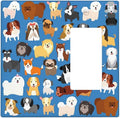 Cute Animal Dogs Puppy Decorative Outlet Cover Blank And Rocker Light Switch Plate Cover Electricity Receptacles Plates For Home Kitchen Living Bedroom 4.6 * 4.5